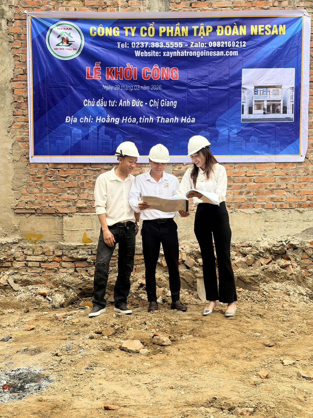 Chúc mừng Anh Đức & Chị Giang đã chính thức khởi công xây dựng tổ ấm tại Hoằng Hóa 