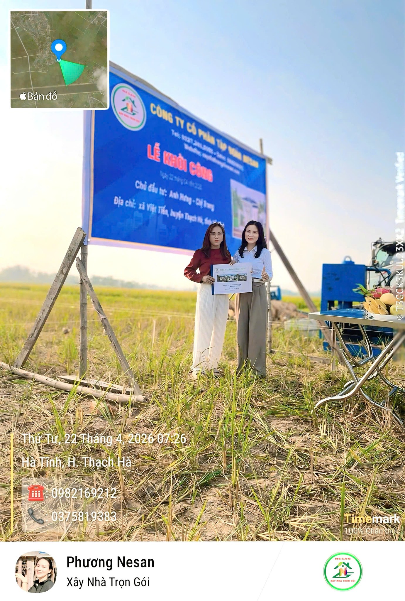 Khởi công nhà ở Anh Hưng – Chị Trang tại Hà Tĩnh. NESAN cam kết xây nhà trọn gói, minh bạch chi phí, đồng hành đến hoàn thiện.
